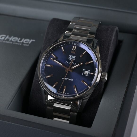 TAG Heuer Carrera WAR1112 Blue & Rose Gold 39mm Men\'s Watch + Box main image 10